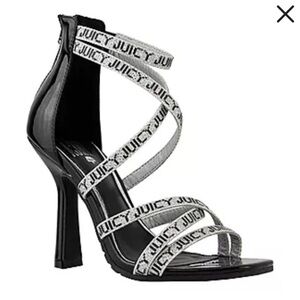 Juicy couture Gabrielle heels glitter size 8 black